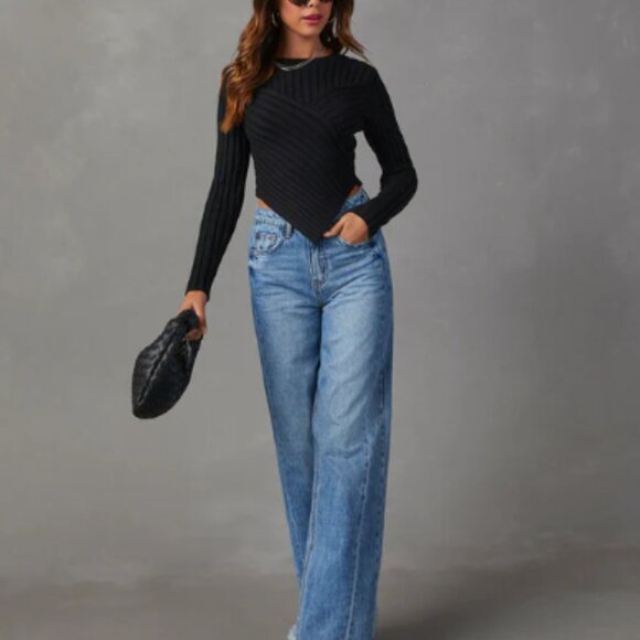 VICI Marcia Cropped Sweater Black SZ S - Picture 2 of 4